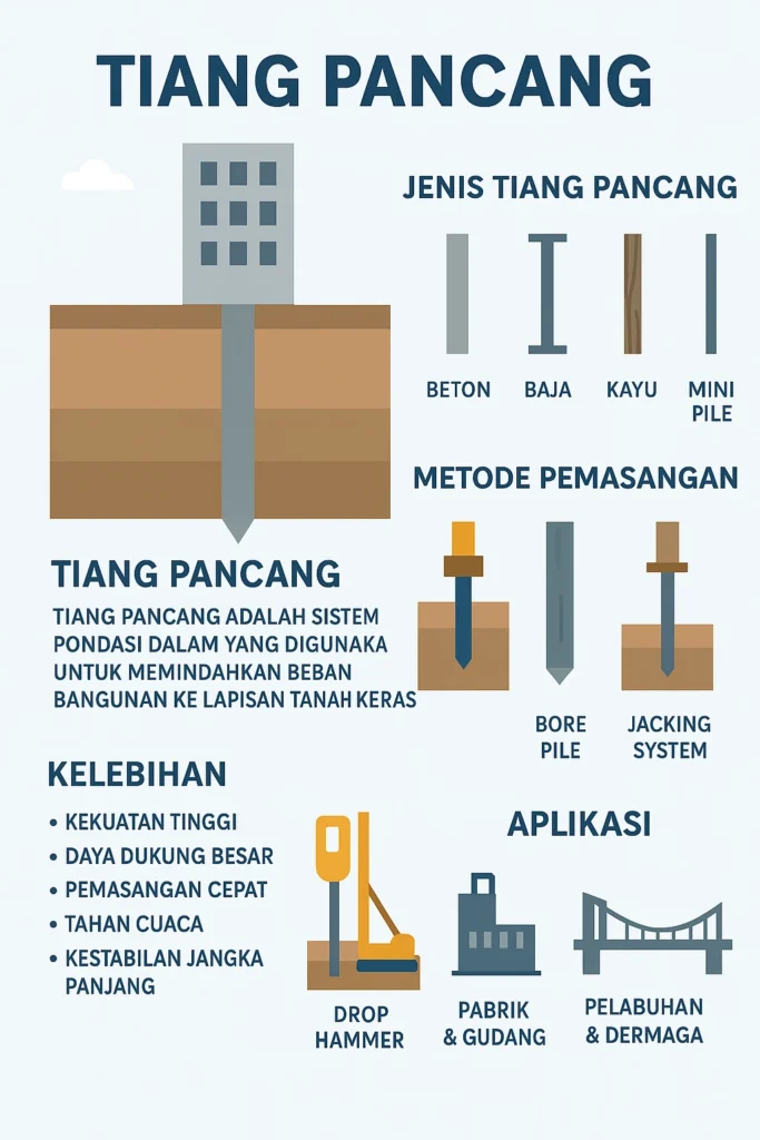TIANG PANCANG: Pengertian, Fungsi, Jenis, Metode Pemasangan, Hingga Standar Konstruksi 1 gambar tiang pancang Arba Konstruksi